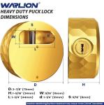 Heavy Duty Aluminum Puck Lock with 4 Keys