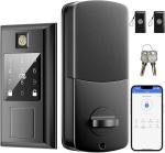 Black Biometric Smart Lock with WiFi and Fingerprint