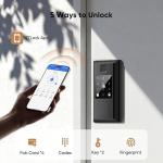 Black Biometric Smart Lock with WiFi and Fingerprint