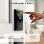 Black Biometric Smart Lock with WiFi and Fingerprint