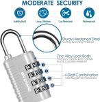 4-Pack Keyless 4-Digit Resettable Luggage Locks