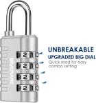 4-Pack Keyless 4-Digit Resettable Luggage Locks