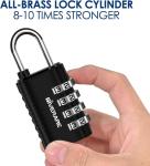 4-Pack Keyless 4-Digit Resettable Luggage Locks