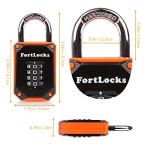 FortLocks Heavy Duty 4-Digit Gym Locker Lock