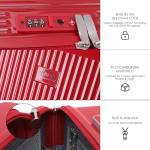 Unpickable TSA Lock Lightweight Expandable Suitcase 20" Red