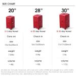 Unpickable TSA Lock Lightweight Expandable Suitcase 20" Red