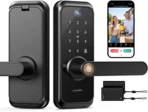 Fingerprint Door Lock with WiFi Doorbell and Knobs