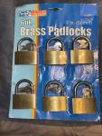 6 Pack Brass Padlocks with 3 Keys Each