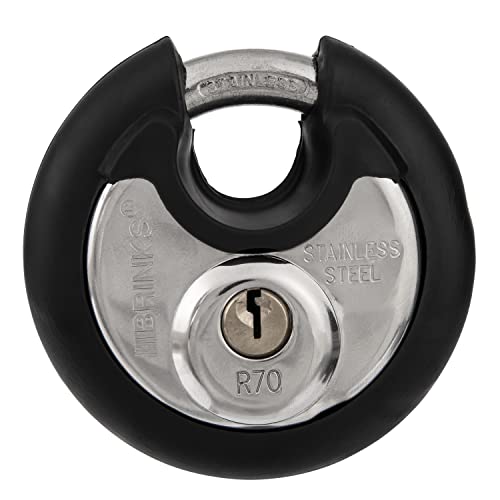 BRINKS 70mm Stainless Steel Keyed Discus Padlock - Black
