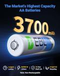 EBL 12 Pack AA Lithium Batteries 3700mAh