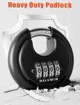 4-Digit Combination Disc Padlock with Steel Shackle