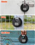 4-Digit Combination Disc Padlock with Steel Shackle