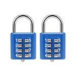 Blue 8-Digit Combination Padlock - 2 Pack