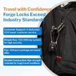 Forge TSA Approved Dimple Cable Locks - 6 Black