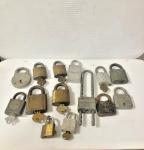 14 Vintage Padlocks with Keys - MasterLock, Yale, Eagle