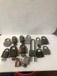 14 Vintage Padlocks with Keys - MasterLock, Yale, Eagle