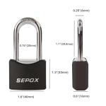 SEPOX® Weatherproof Padlocks Keyed Alike, 2-Pack