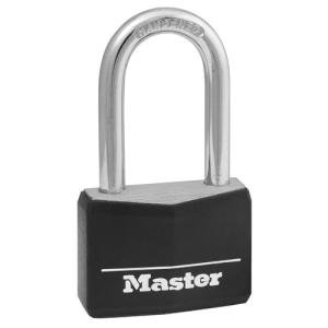 Master Lock Black Aluminum Keyed Padlock with Long Shackle