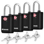 TSA Approved Luggage Locks with Keys - 4 Pack