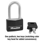 Master Lock Black Aluminum Keyed Padlock with Long Shackle
