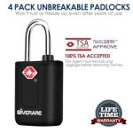 TSA Approved Luggage Locks with Keys - 4 Pack