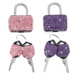 Mini Luggage Locks With Keys Set - Pink & Purple