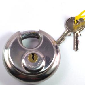 Stainless Steel Disc Padlock with 2 Keys