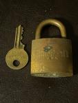 American Brass Padlock with Key - Vintage Style