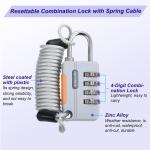 4-Digit Luggage Cable Lock with 3.3 Ft Cable