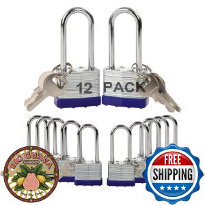 12Pcs Keyed-Alike Laminated Steel Padlock Set
