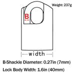40mm Heavy Duty Keyed Padlock for Ultimate Security