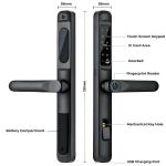 Slim Black Fingerprint Smart Door Lock