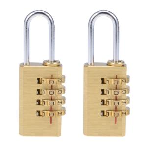 2 Pack 4 Digit Brass Combination Padlocks