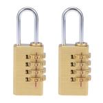 2 Pack 4 Digit Brass Combination Padlocks
