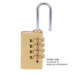 2 Pack 4 Digit Brass Combination Padlocks