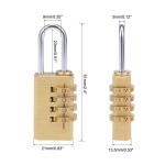 2 Pack 4 Digit Brass Combination Padlocks