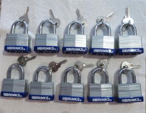 Brinks High Security Laminated Padlocks - Set of 10
