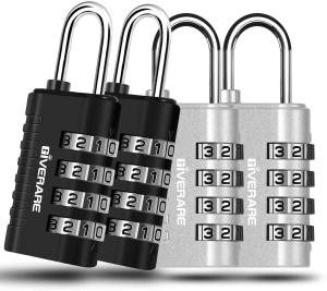 4 Pack Keyless 4-Digit Combination Locks