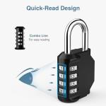 Puroma 4-Digit Waterproof Combination Lock - Black