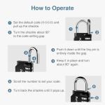 Puroma 4-Digit Waterproof Combination Lock - Black
