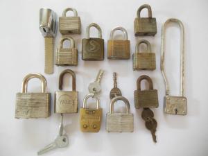 Set of 13 Vintage Padlocks with 4 Keys