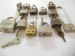 Set of 13 Vintage Padlocks with 4 Keys