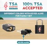 TSA Approved Unpickable Luggage Lock Set (4 Pack)