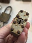 Set of 8 Vintage Master Padlocks with Key