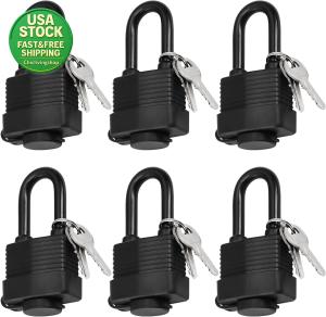 6 Pack Heavy Duty Waterproof Padlocks for Outdoors