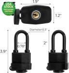 6 Pack Heavy Duty Waterproof Padlocks for Outdoors