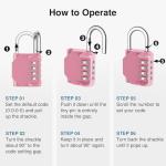 Puroma 4-Digit Waterproof Combination Lock - Pink