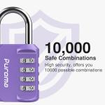 Puroma Waterproof 4-Digit Combination Lock (Purple)