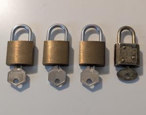4 Padlocks with Keys for Luggage and Backpacks