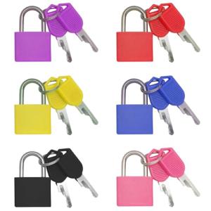 Bonsicoky 6 Pack Colorful Luggage Padlocks with Keys